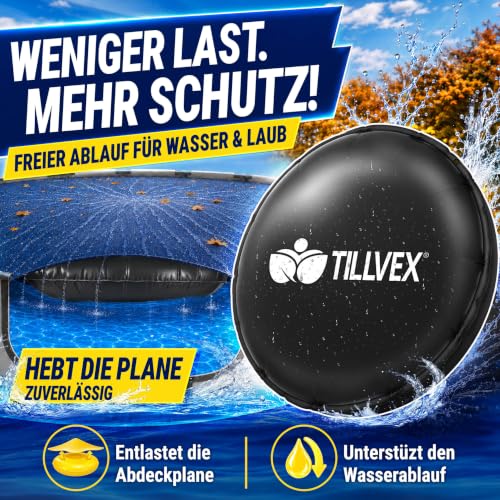 Detalle de tillvex Poolkissen Winter XXL Ø 3 m – Rund mit 12 m Seil & Reparaturkit