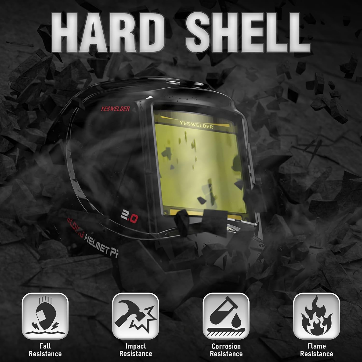 Thumbnail 4 de YESWELDER welding helmet 3.93x3.66 view