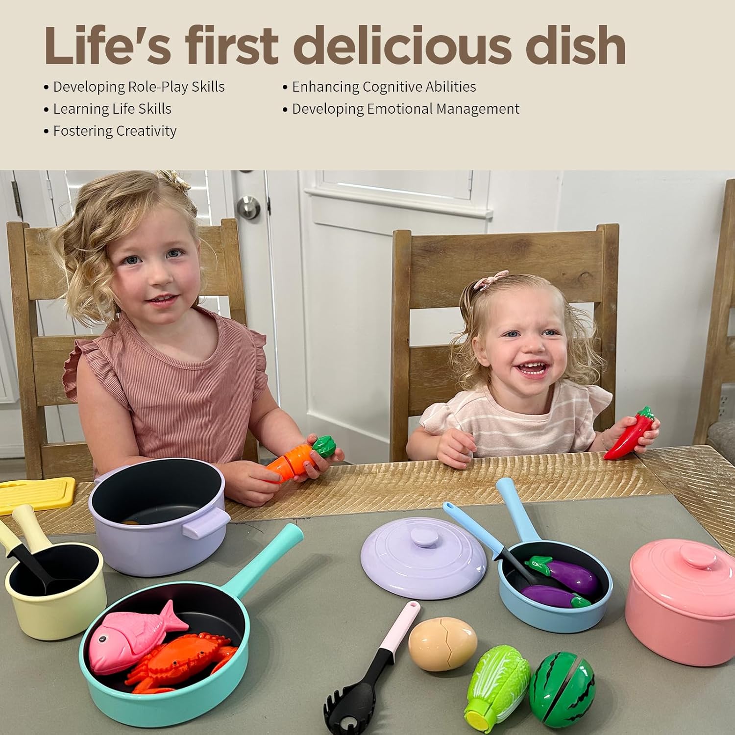 Thumbnail 5 de GILOBABY Kids Play Kitchen 22‑Piece Set