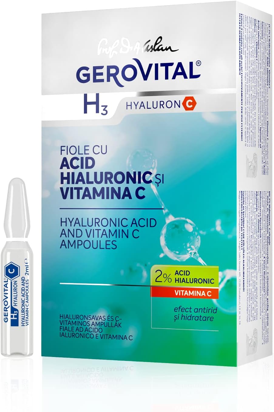Detalle 2 de Gerovital H3 Hyaluron C 🧴 Sérum Antiedad con Ácido Hialurónico