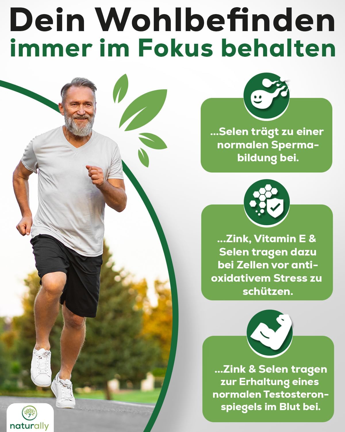 Detalle de Naturally Prostata Komplex Kapseln hochdosiert (120 Stück) – Prostata-Gesundheit mit Kürbiskern, Sägepalme, Brennnessel, Vitamin E, Zink und Selen