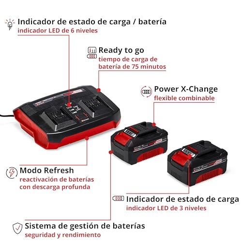 Thumbnail 3 de Einhell Power X-Change Starter Kit PXC 2X 4,0 Ah + Cargador Doble