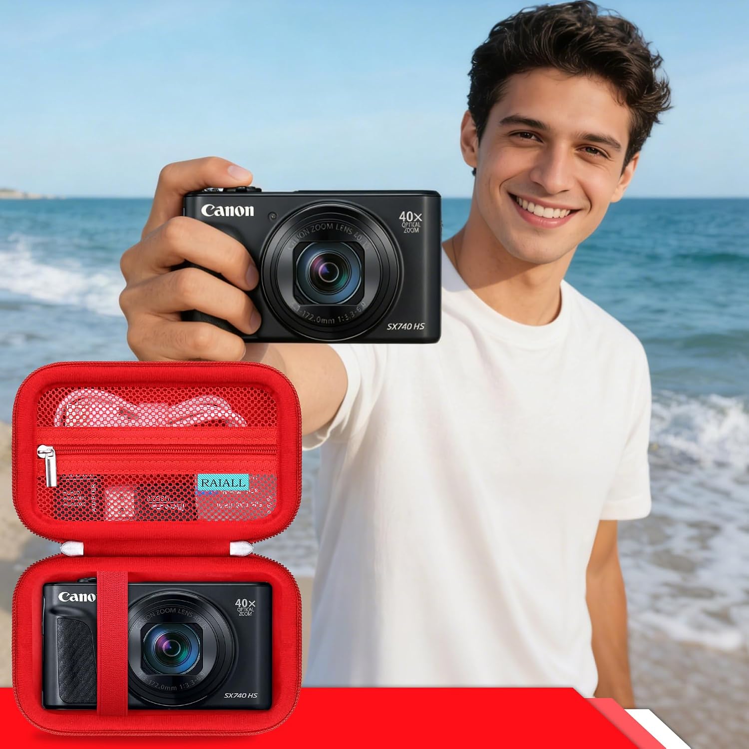 Thumbnail 6 de RAIALL Camera Case for Canon PowerShot SX740 HS / SX730 HS / SX720 HS / SX620 HS