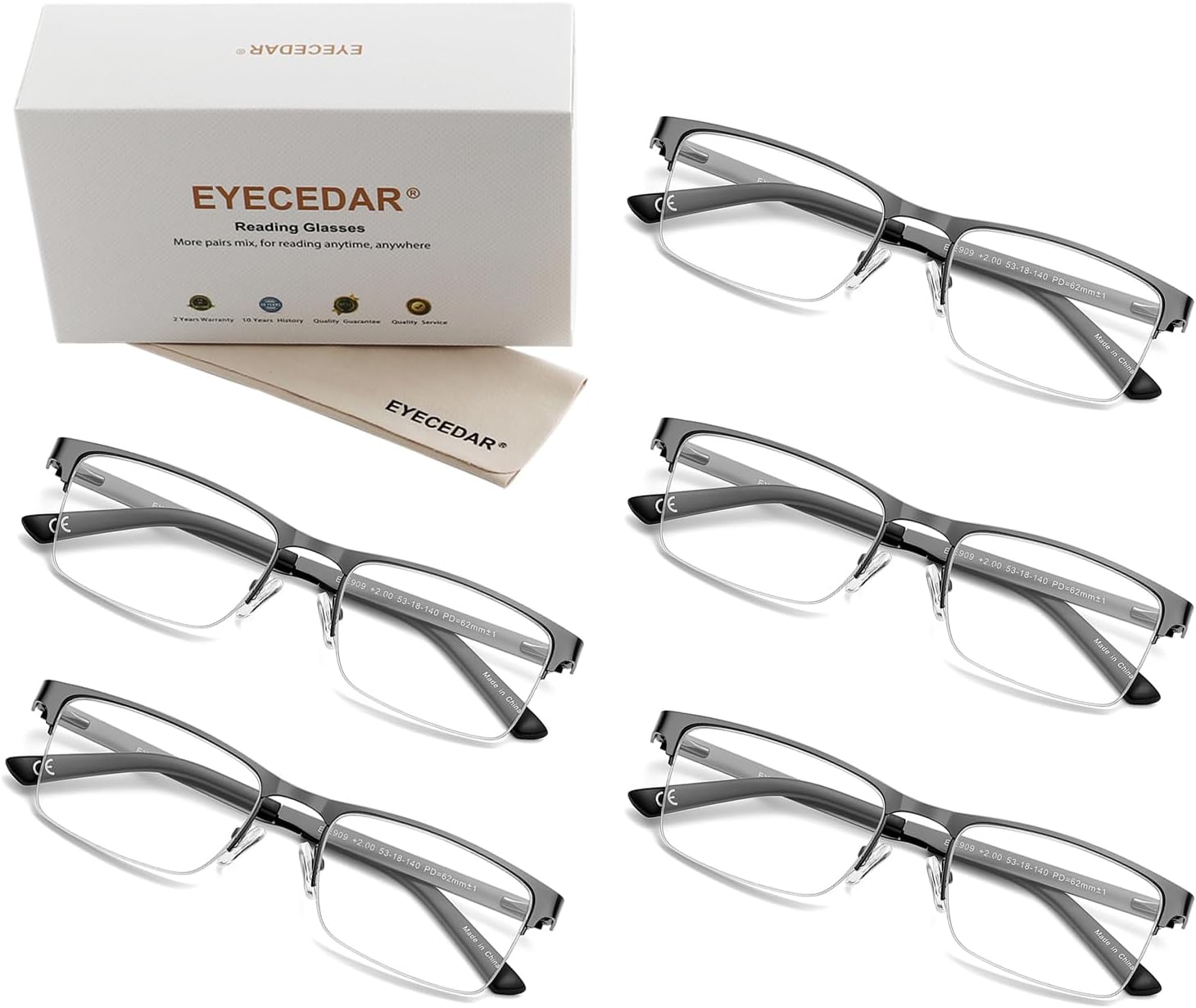 Thumbnail 6 de Eyecedar 5-Pack Reading Glasses 2.50 📘