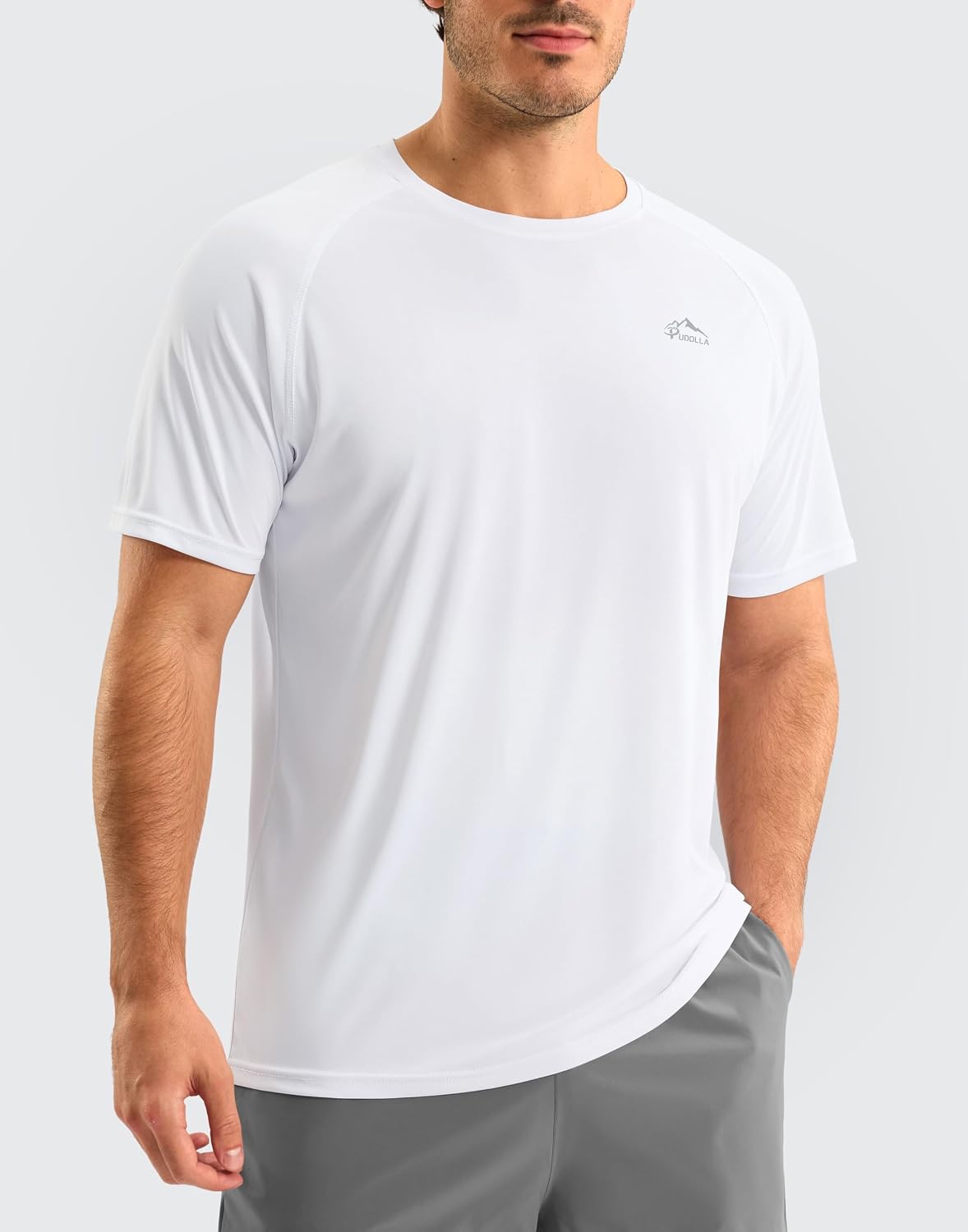 Detalle 2 de Pudolla Men's UPF 50+ Rash Guard Swim Shirt, Quick-Dry 4-Way Stretch