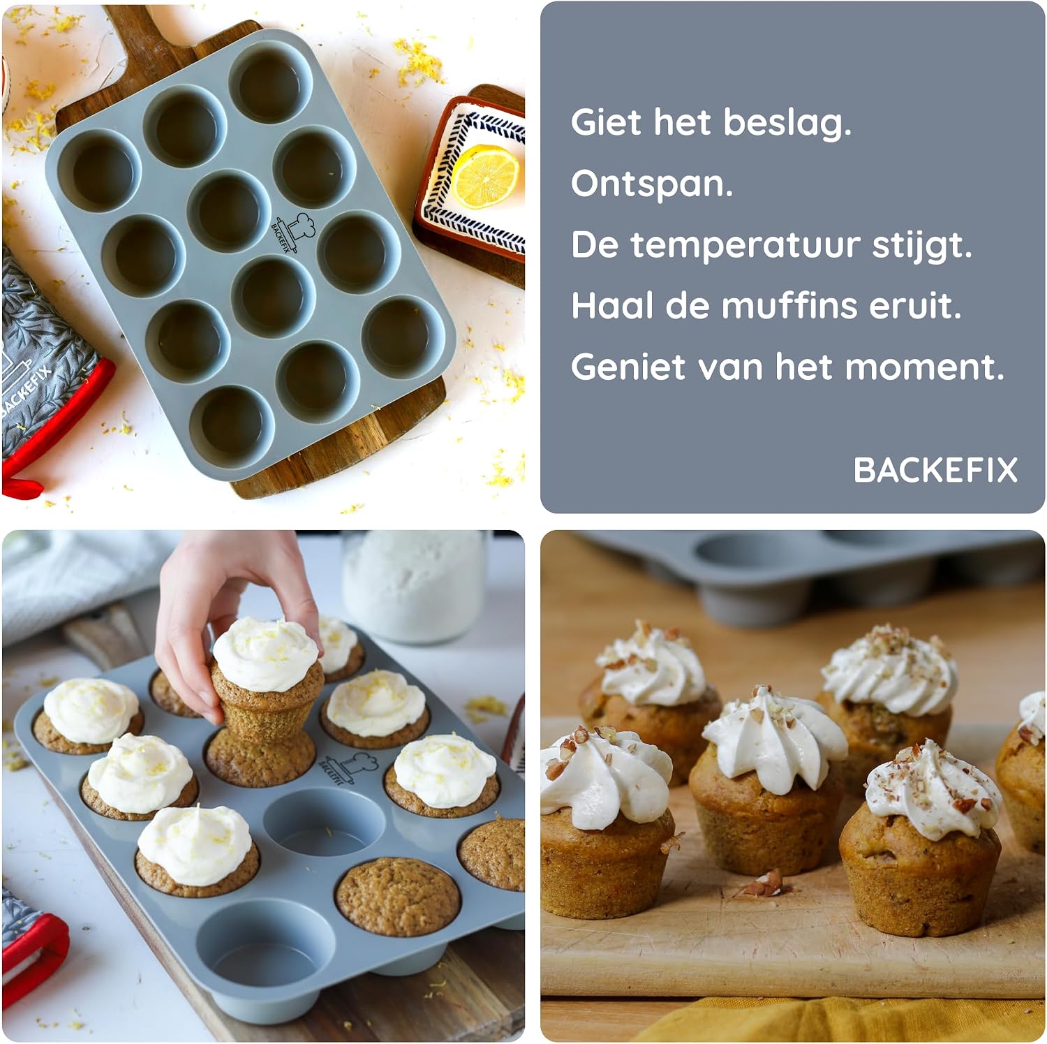 Thumbnail 6 de Backefix FLEXI BF-MB-12F muffinvorm van siliconen, 12 vakken, flexibel