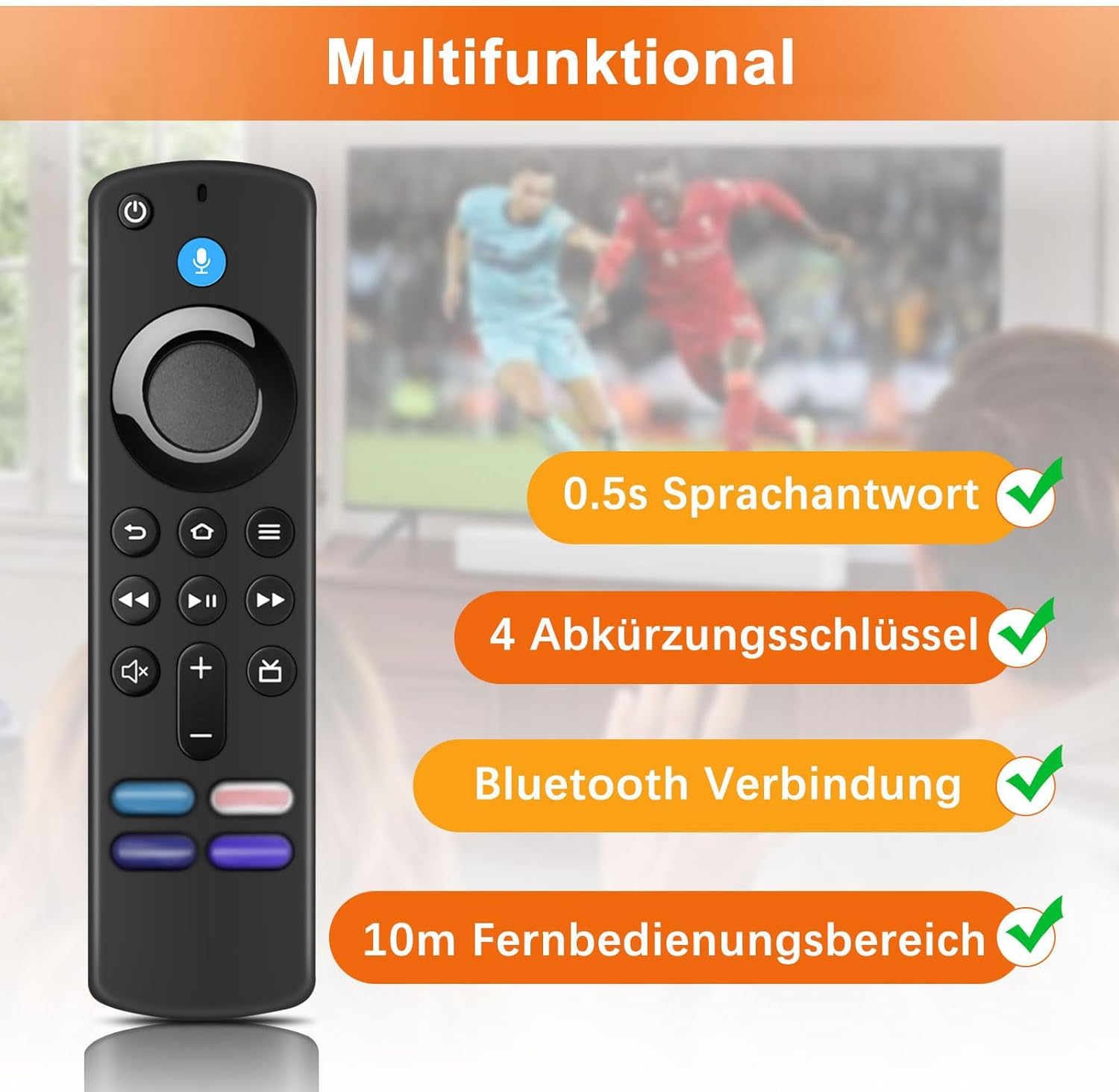 Thumbnail 1 de Ersatz-Sprachfernbedienung (3. Gen) mit Bluetooth und 4 Abkürzungsschlüsseln – kompatibel mit Smart TV 2/3 Gen, 4K, TV Cube (2./3. Gen)