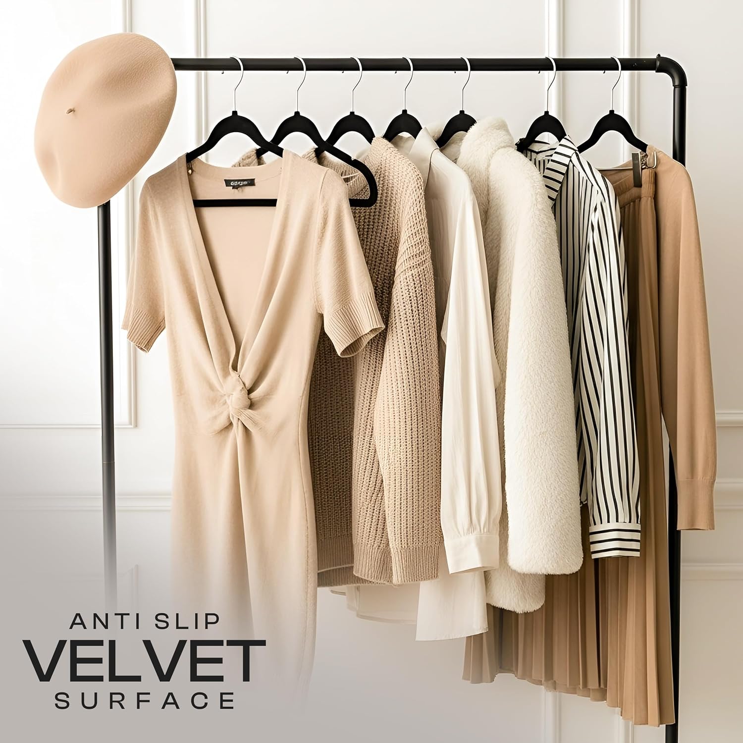 Thumbnail 6 de Utopia Home Velvet Hangers, 50-Pack, Black Slim Design with 360° Swivel Hook