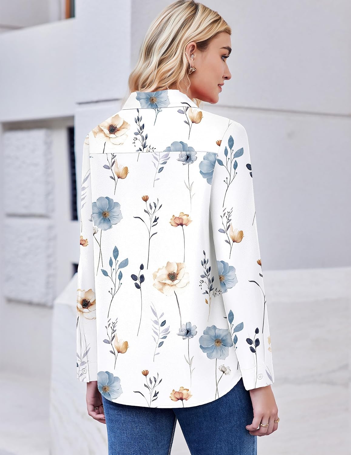 Thumbnail 6 de ZEAGOO Women’s Button Down Shirt with Floral Print — Long Sleeve, Lightweight and Breathable
