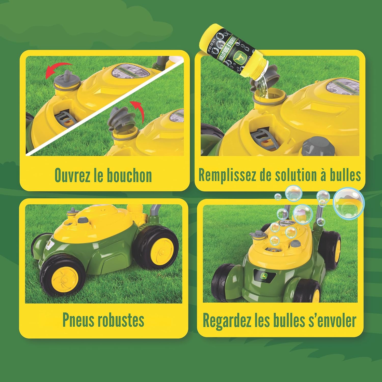 Detalle 2 de John Deere Tondeuse à Bulles pour Enfants — Jouet de Jardin avec Bulles, sans piles