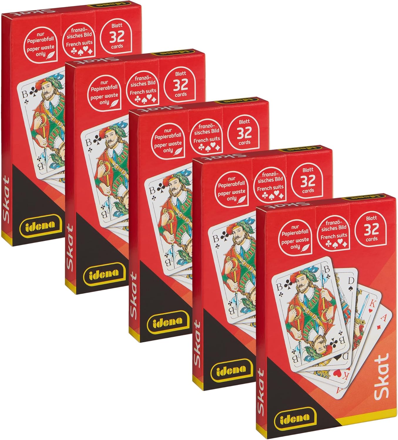 Thumbnail 6 de Idena 90270 Skatspiel mit französischem Blatt – 2 Kartendecks, 32 Karten, für 3–4 Spieler