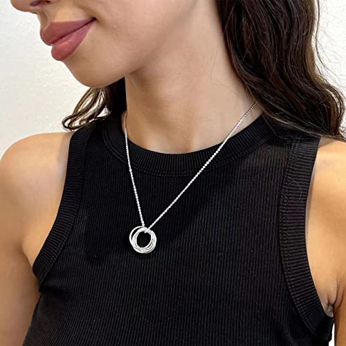 Thumbnail 7 de PRETOLE 60th Birthday Interlocking Circles Necklace in Sterling Silver