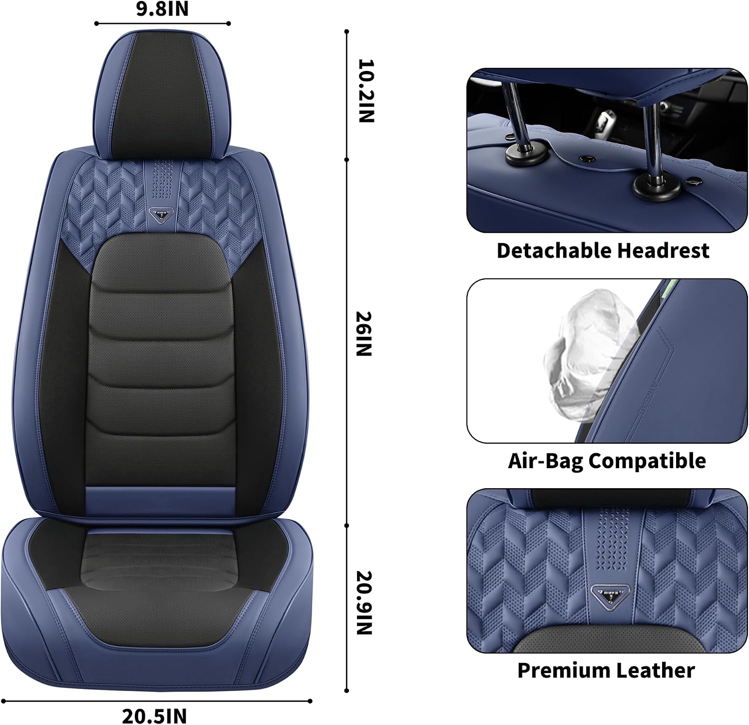 Detalle de FLORICH Faux Leather Car Seat Covers
