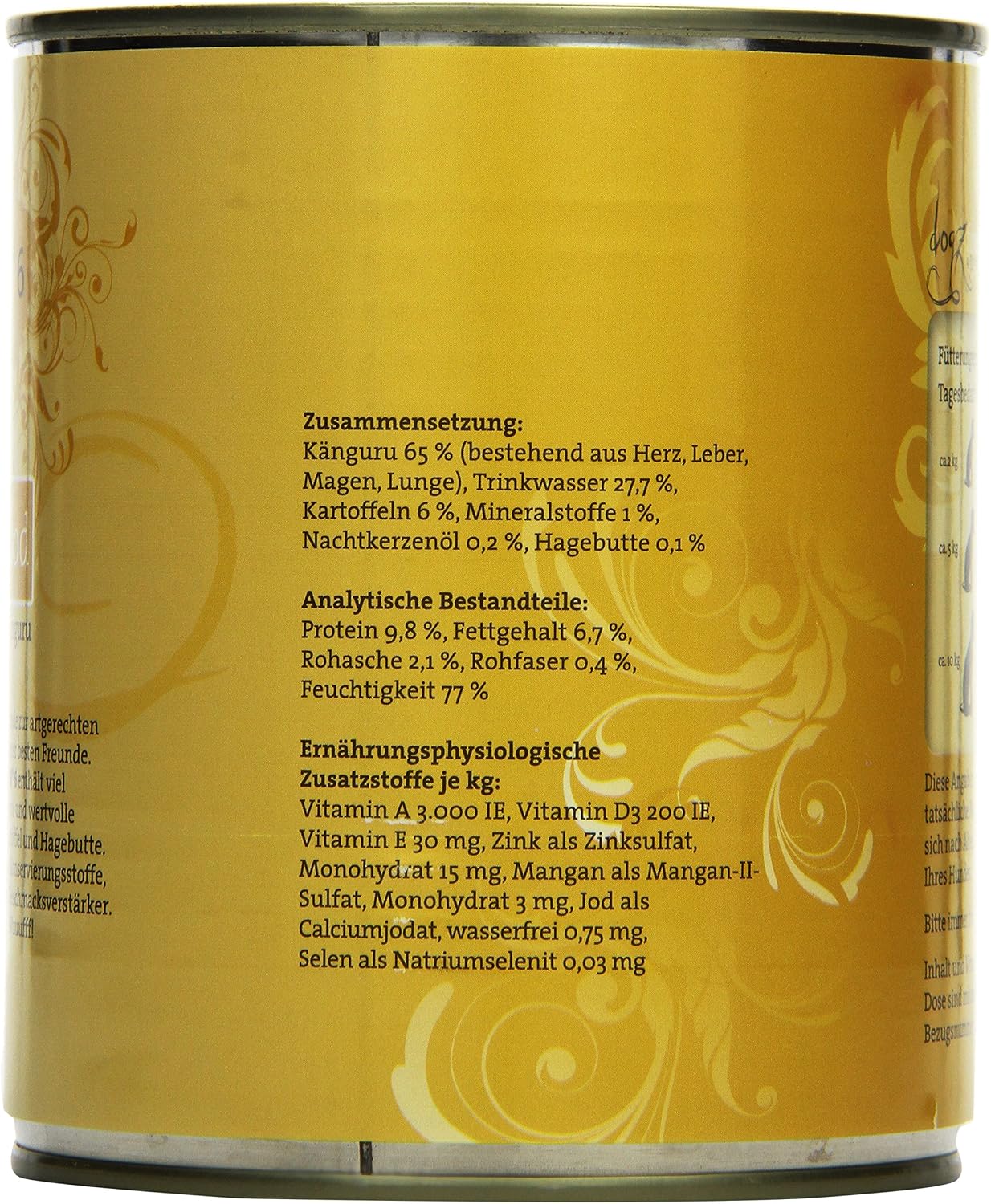 Detalle de dogz finefood N° 6 mokra karma z kangurem, bez zbóż i dodatku cukru, 6 × 800 g