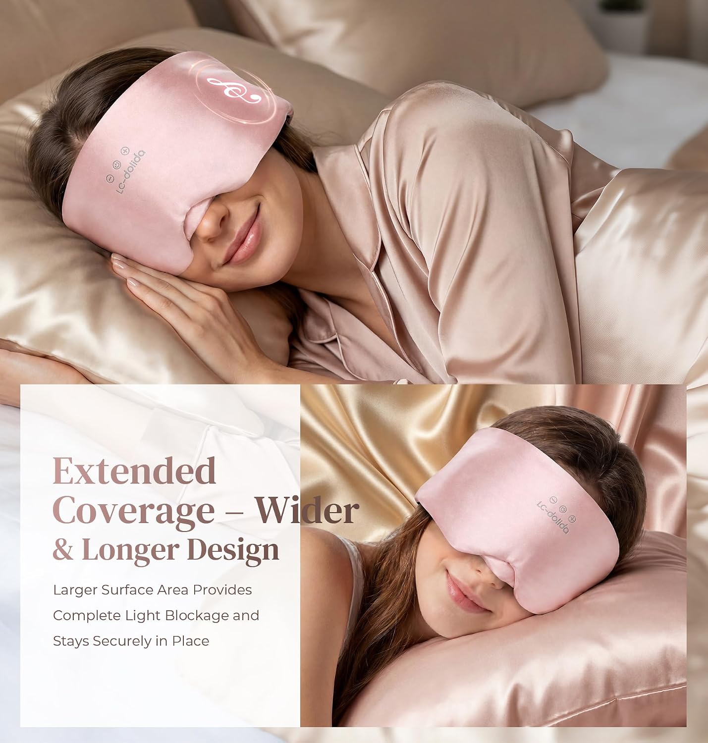 Detalle de LC-dolida Bluetooth sleep mask, mulberry silk