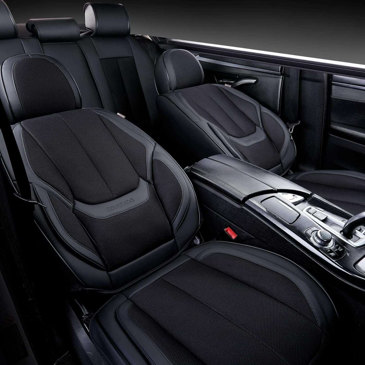 Thumbnail 5 de Coverado Front and Back Seat Covers (5-Piece Universal Set) with Breathable Fabric & Leatherette