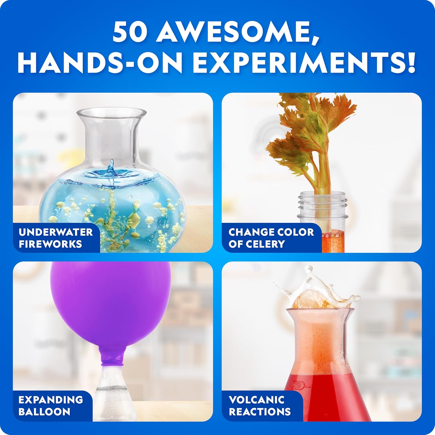 Detalle 2 de NATIONAL GEOGRAPHIC Kids Junior Chemistry Set – Full Early Learning Lab Kit (50 Experiments, 20+ Lab Tools)
