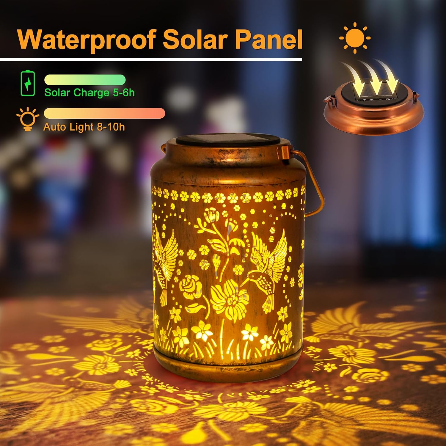 Thumbnail 4 de Hummingbird Solar Lantern Garden Ornament