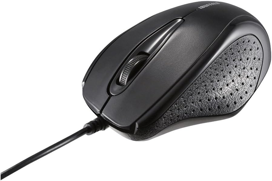 バッファロー BSMRU21BK 有線3ボタンマウス、USB接続・光学式センサー・1000dpi