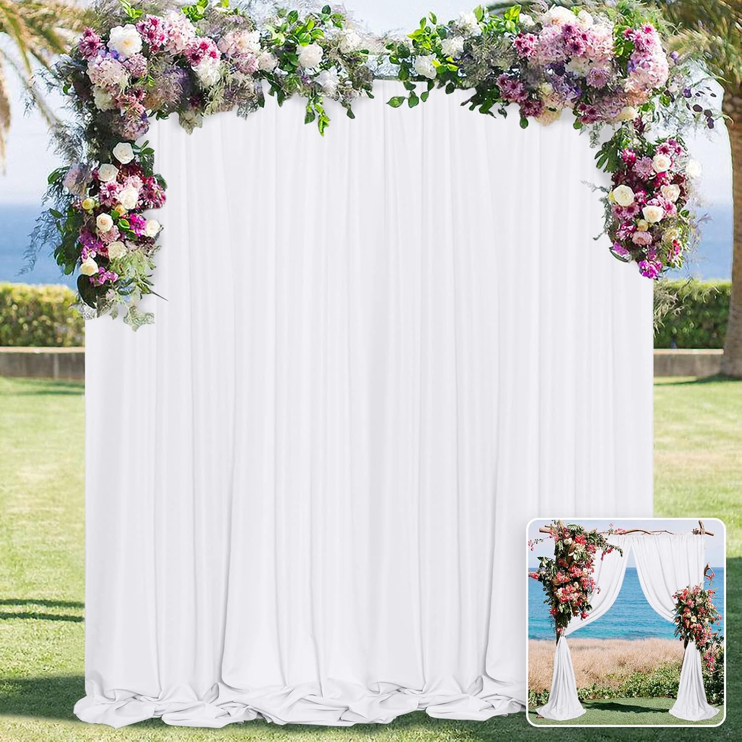Detalle de White Backdrop Curtains, 5 ft x 7 ft