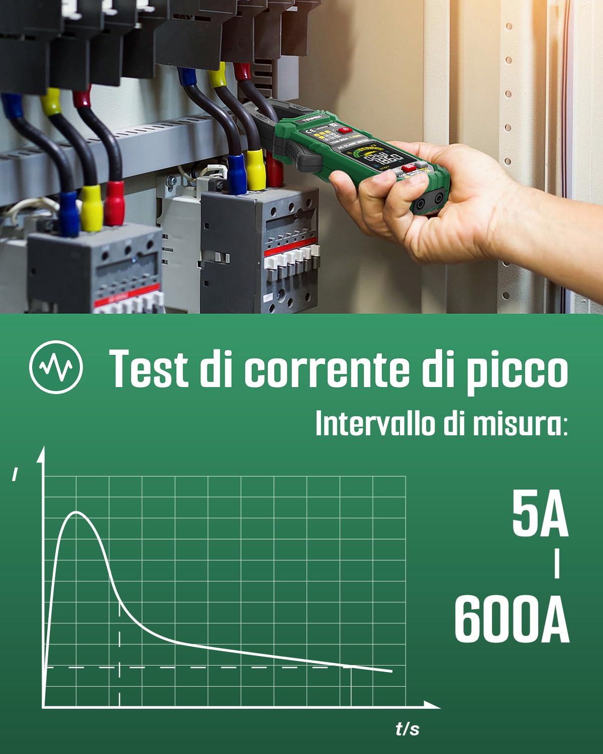 Detalle de TESMEN TCM-300A pinza amperometrica 6000 conteggi