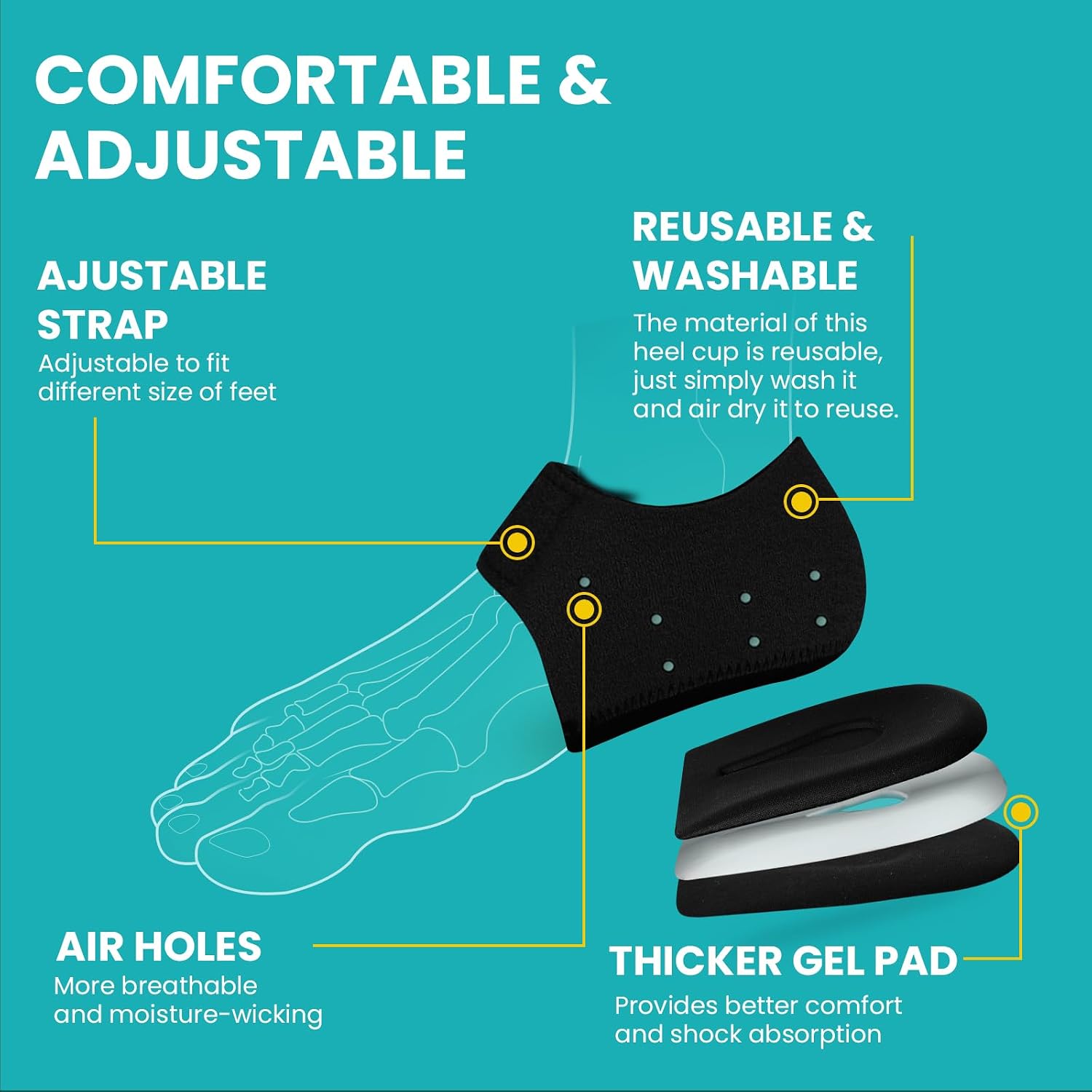 Thumbnail 2 de Promifun Plantar Fasciitis Heel Cup Protectors