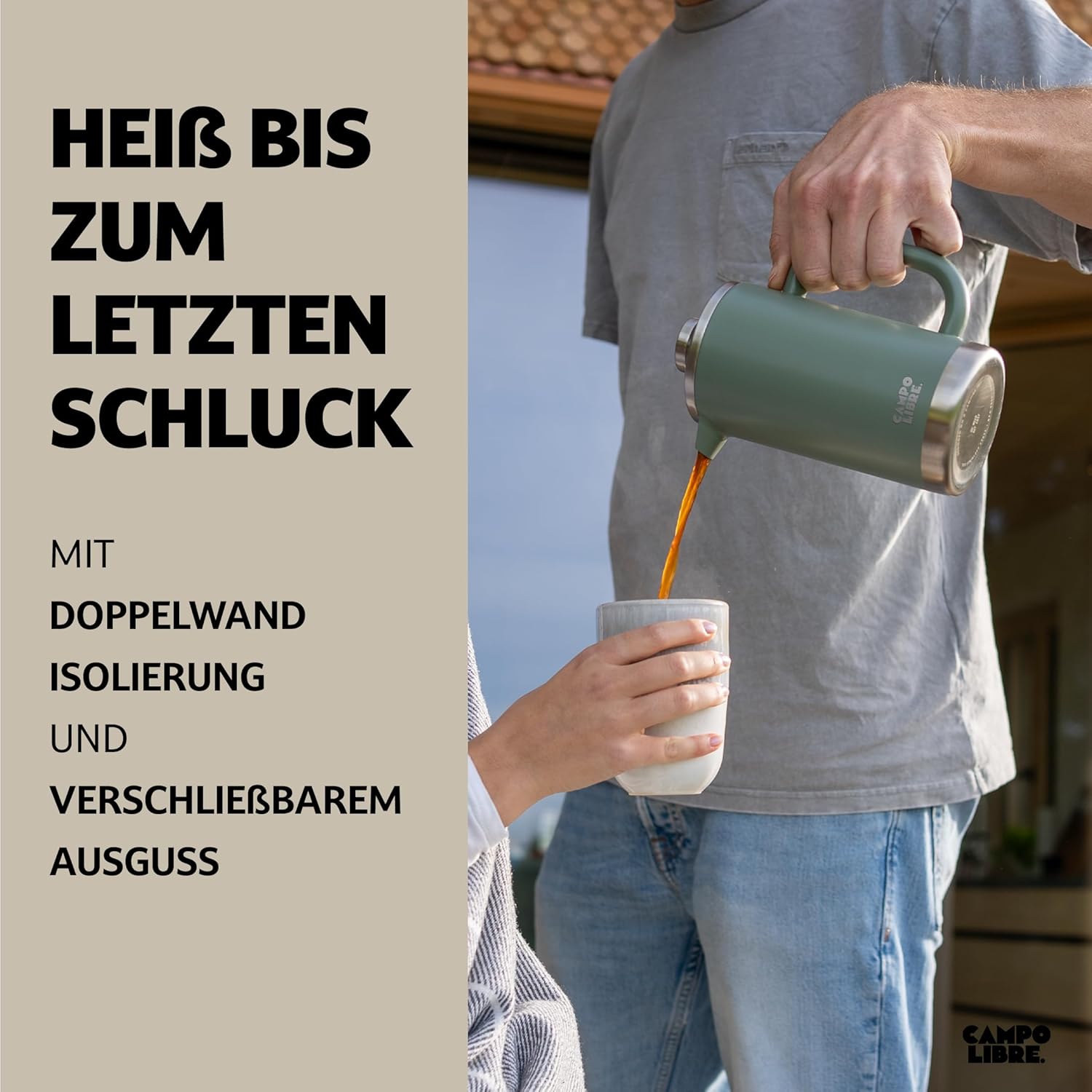 Thumbnail 3 de Campo Libre.® Giorgio French Press aus doppelwandigem Edelstahl (1 l) inkl. Ersatzfilter