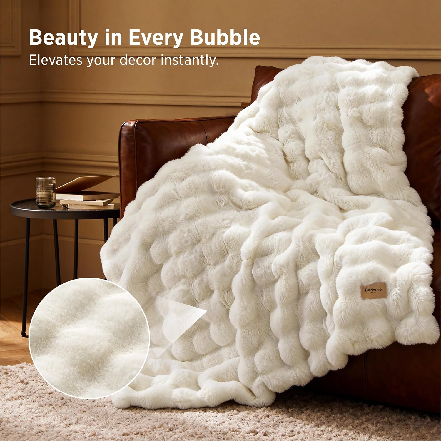 Detalle de Bedsure Faux Fur Throw Blanket 50" x 70