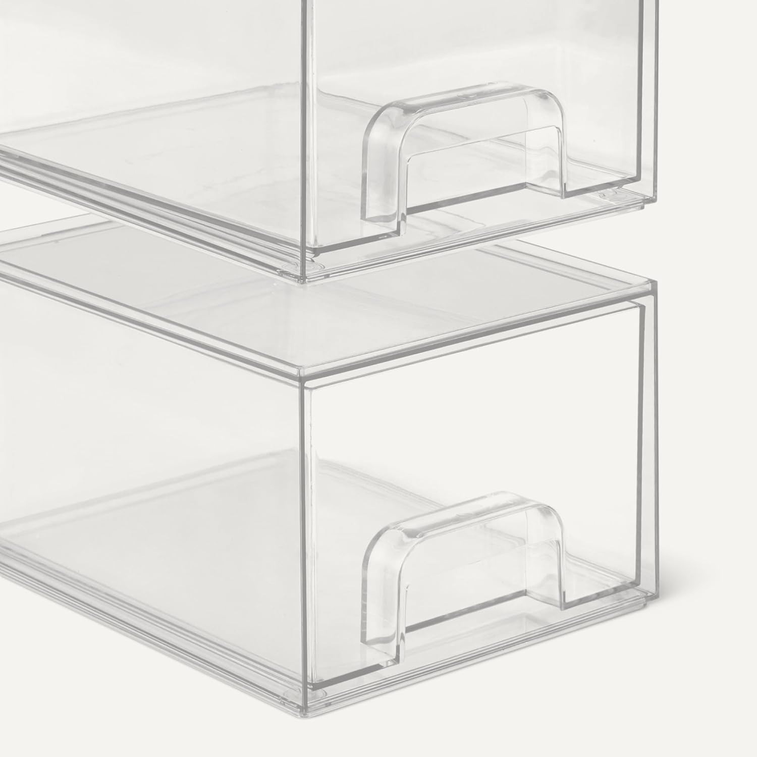Thumbnail 2 de Amazon Basics : lot de 4 tiroirs de rangement empilables en plastique transparent pour maquillage