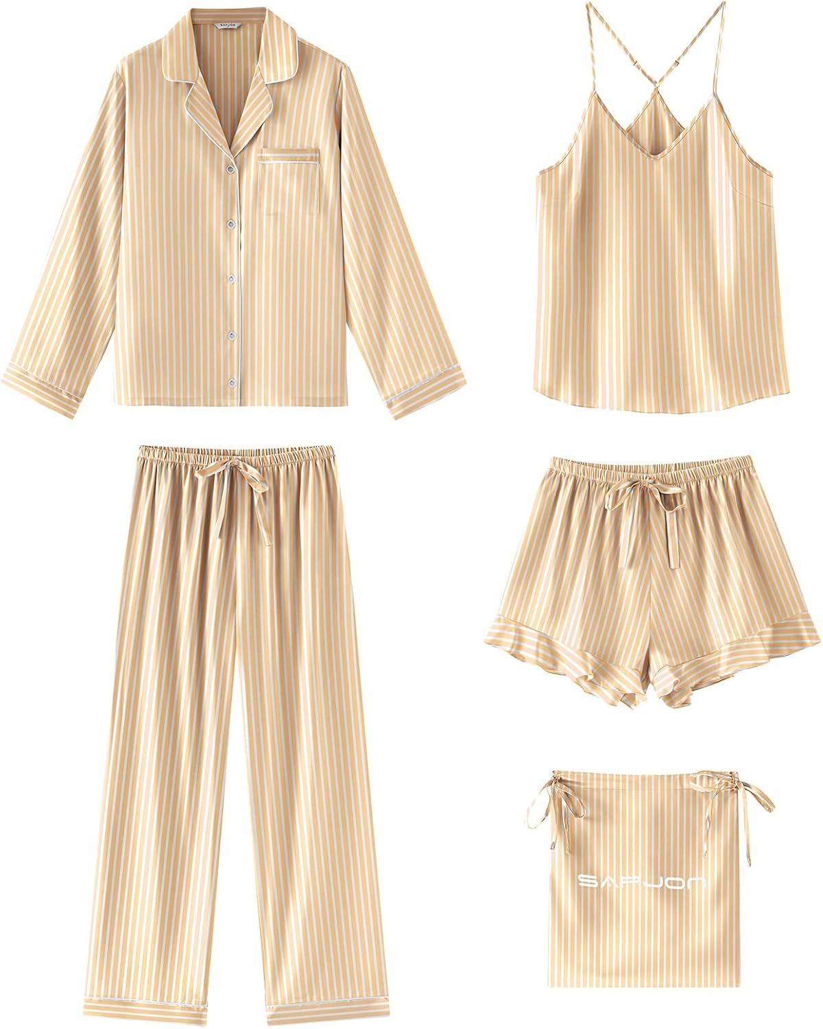 Detalle 2 de SAPJON Satin Silk Pajamas 5-Piece Set