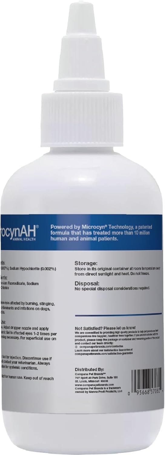 Detalle 2 de Microcyn AH Gel ophtalmique 89 ml — Nettoyage et soulagement pour chiens, chats, chevaux et lapins
