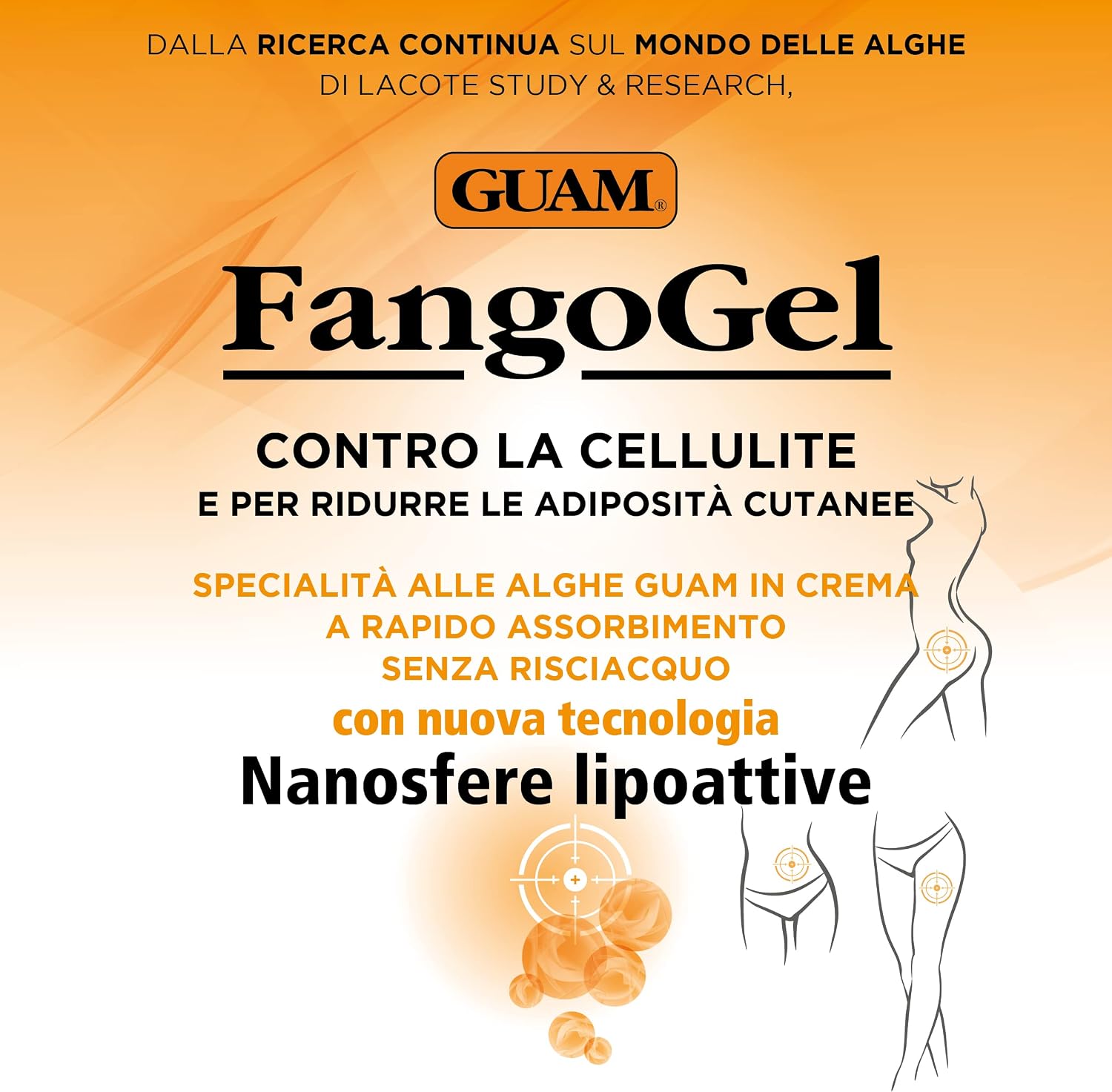 Detalle de Guam FangoGel Contro la Cellulite – Gel senza risciacquo con Nanosfere Lipotive
