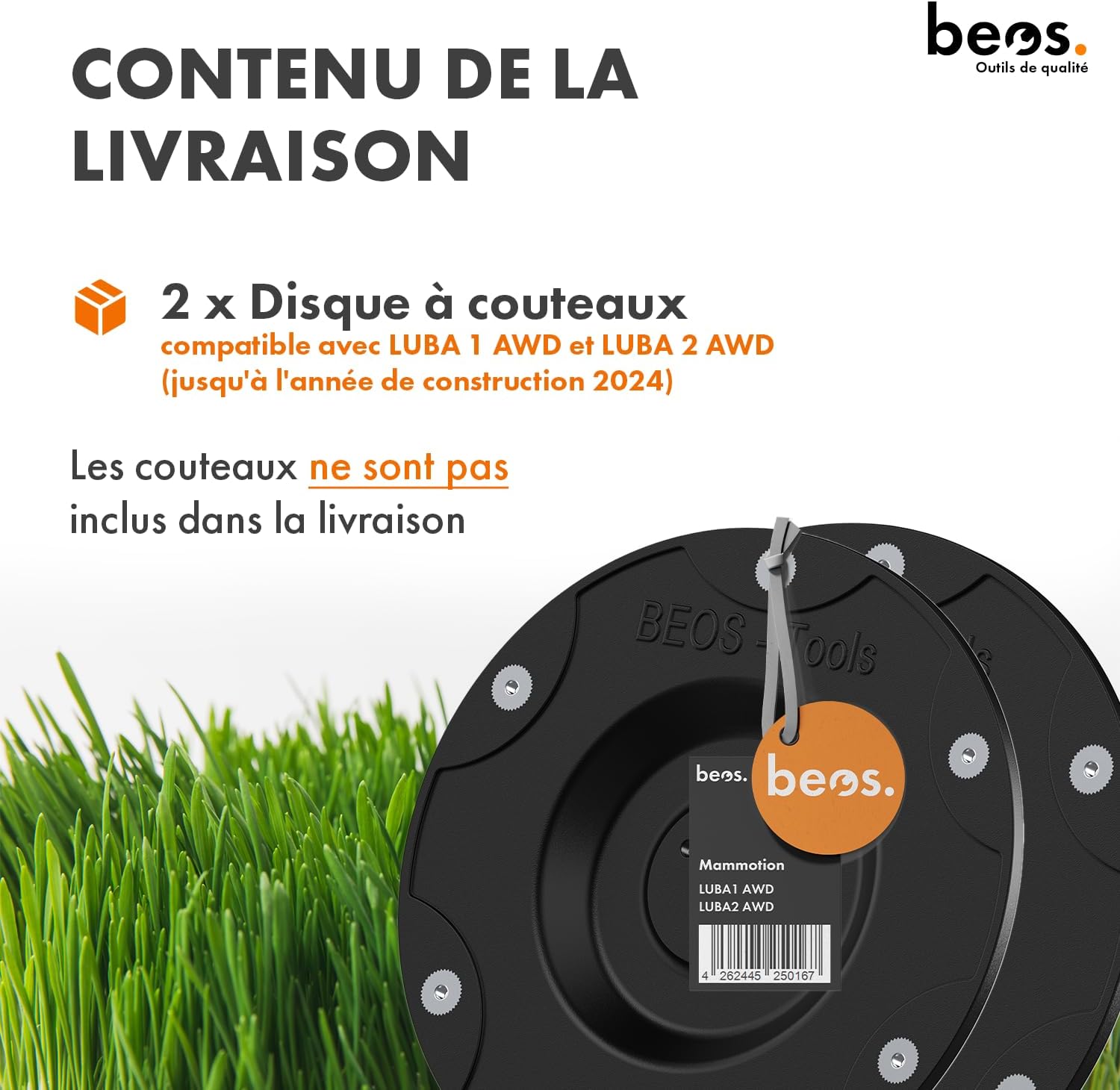 Thumbnail 1 de BEOS Tuning – plateau de lames pour tondeuses-robots, compatible Mammotion LUBA 1 AWD et LUBA 2 AWD (jusqu’en 2024) – 6 compartiments