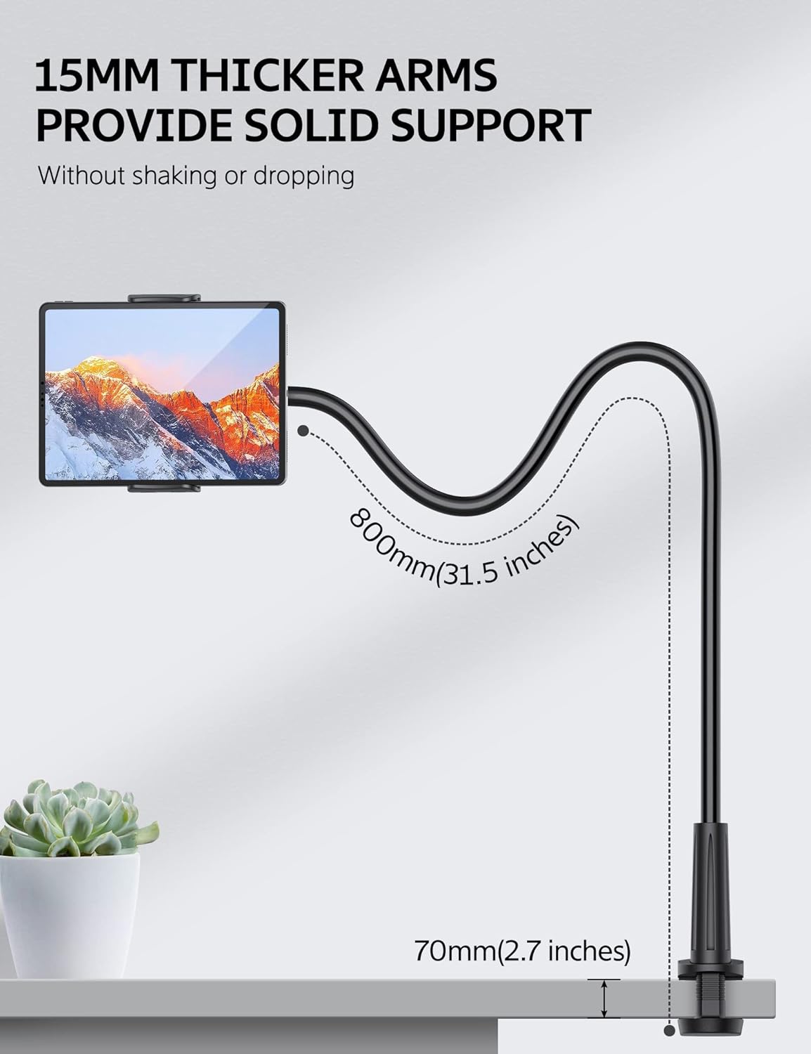 Thumbnail 2 de Rupoku Gooseneck Tablet Holder for 4–10.5" devices