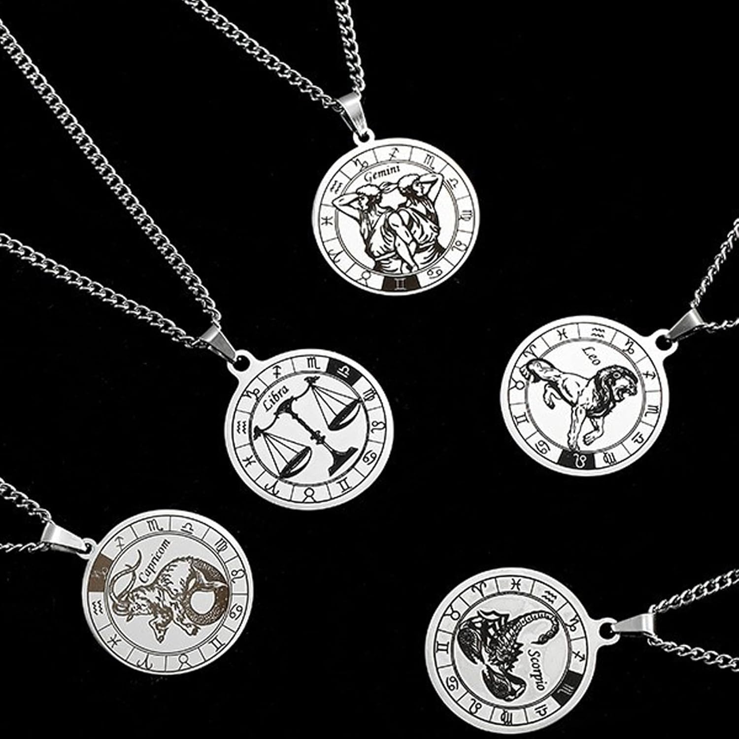 Thumbnail 4 de Sternzeichen-Schmuck-Set für Herren von Caimeytie: Halskette aus Edelstahl + Armband mit Perlen