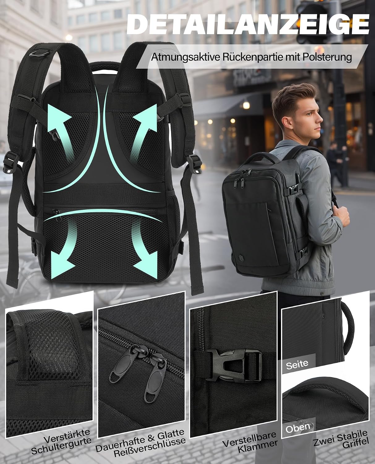 Thumbnail 4 de VANKEV Easyjet Handgepäck Rucksack 45x36x20