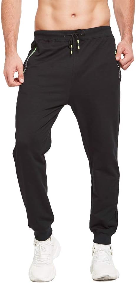 Detalle de ZOXOZ Mens Joggers Tracksuit Bottoms with Zipped Pockets – cotton, elasticated waist