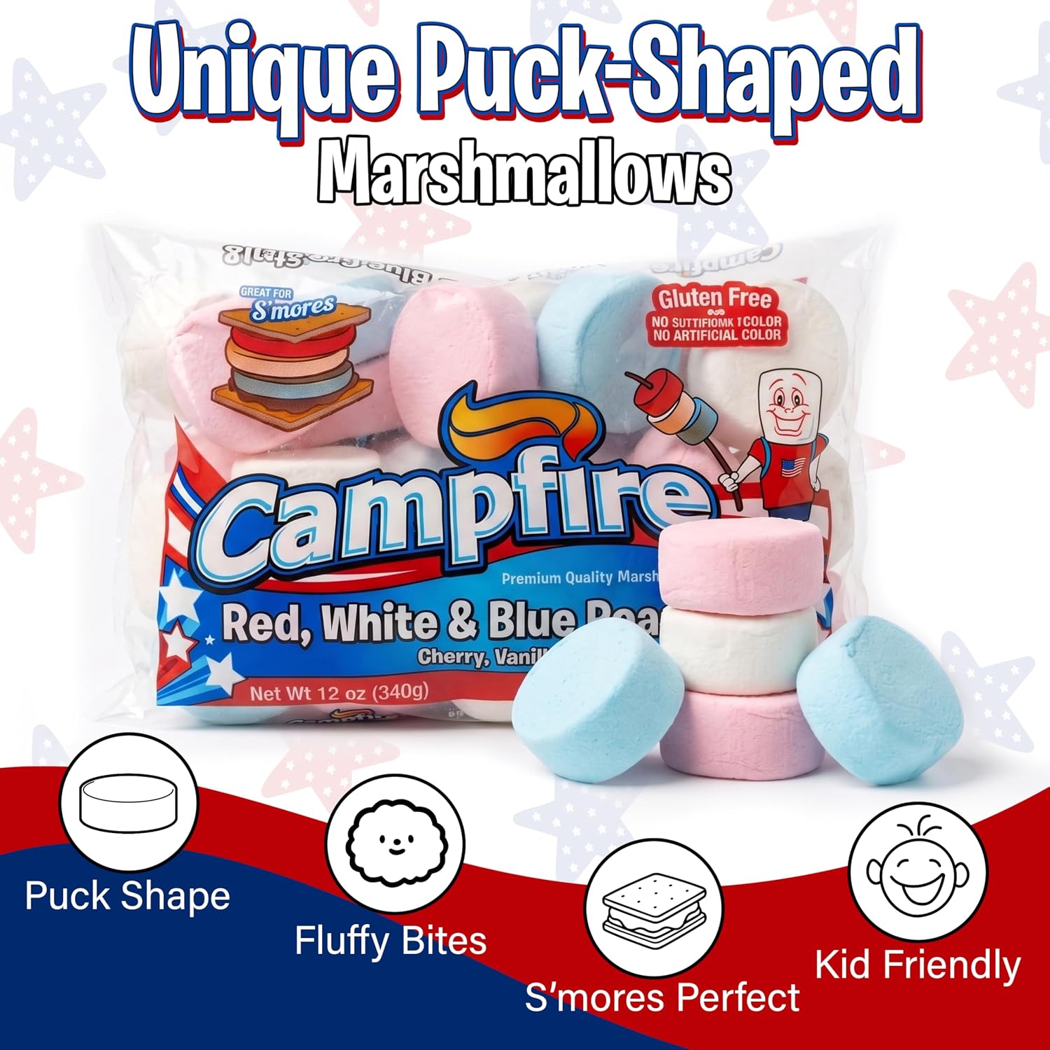 Detalle de Red, White & Blue Marshmallows, 12 oz