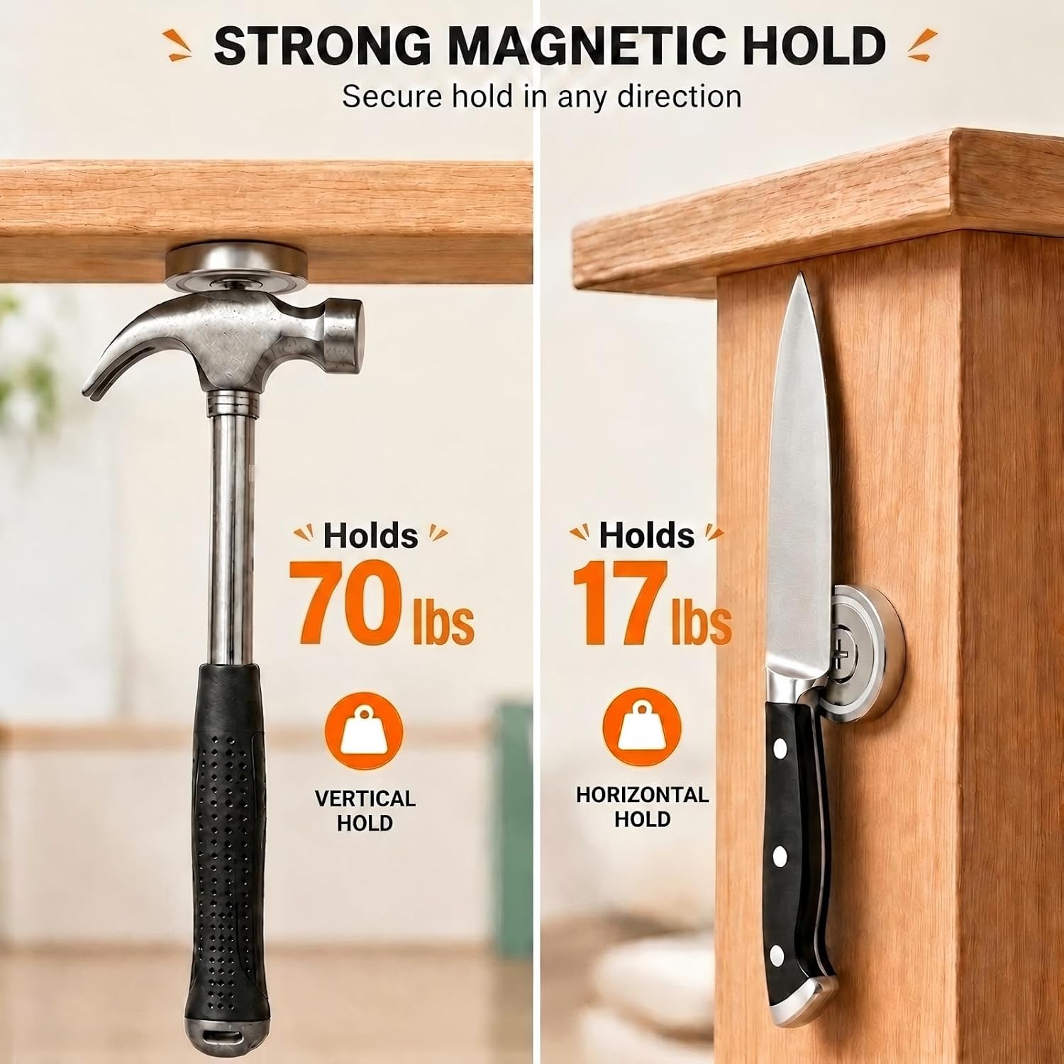 Detalle de AntMag neodymium cup magnets, 70 lb pull