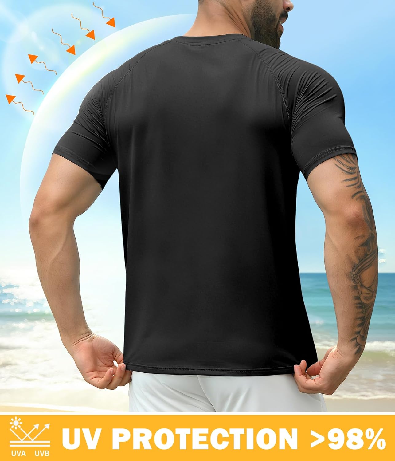 Thumbnail 2 de Boyzn 1 or 3 Pack Men’s Rash Vest with UPF 50+ Sun Protection