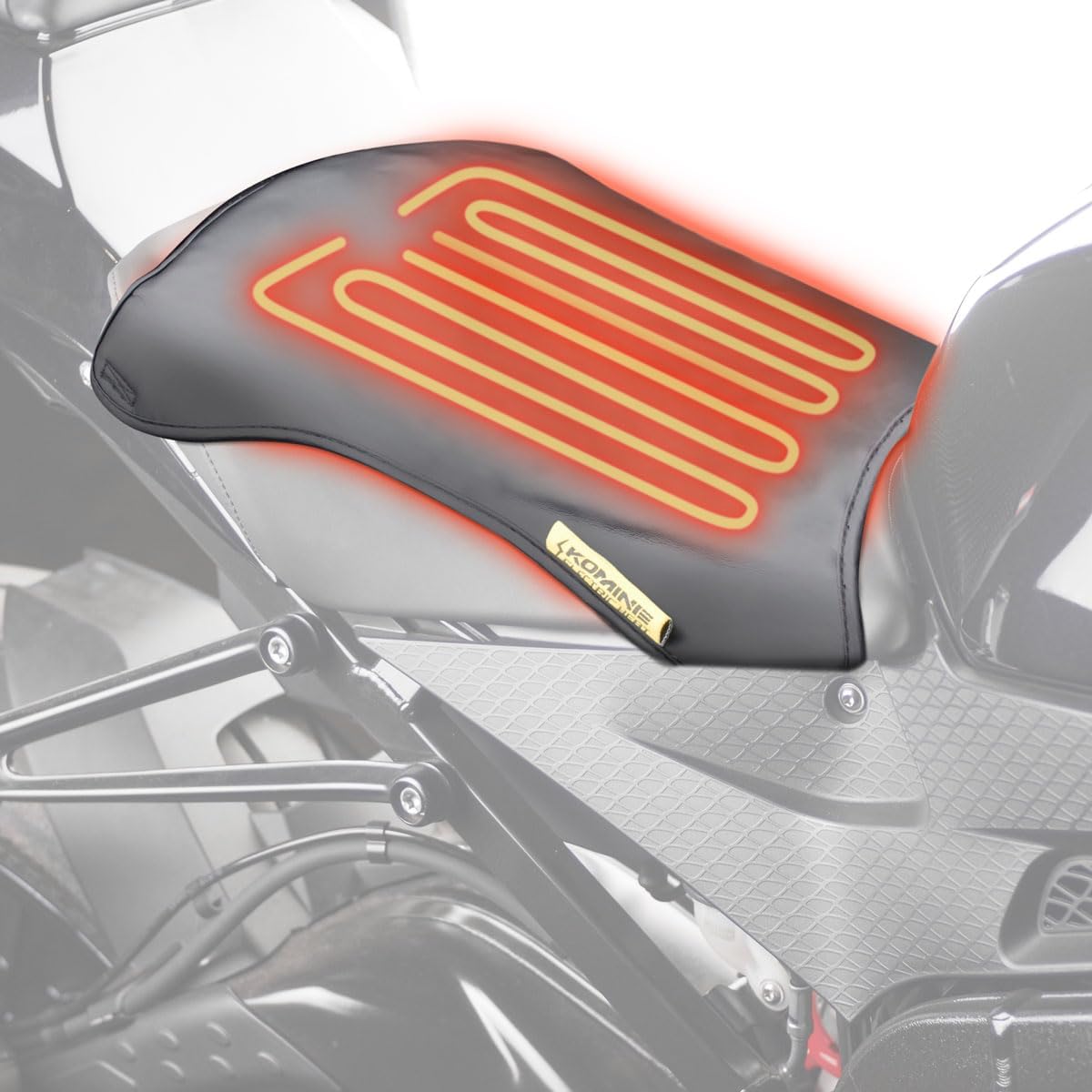 Detalle de コミネ(KOMINE) 08-305 EK-305 12Vバイク用ヒーティングシートパッド 3段階温度調節