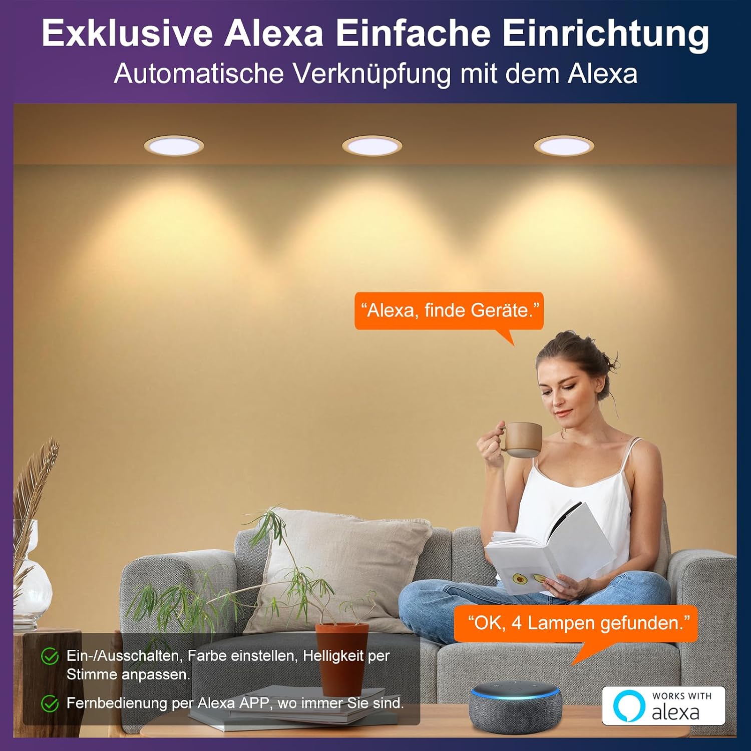 Detalle 2 de DUSKTEC Einbaustrahler 7W Einbau-LED