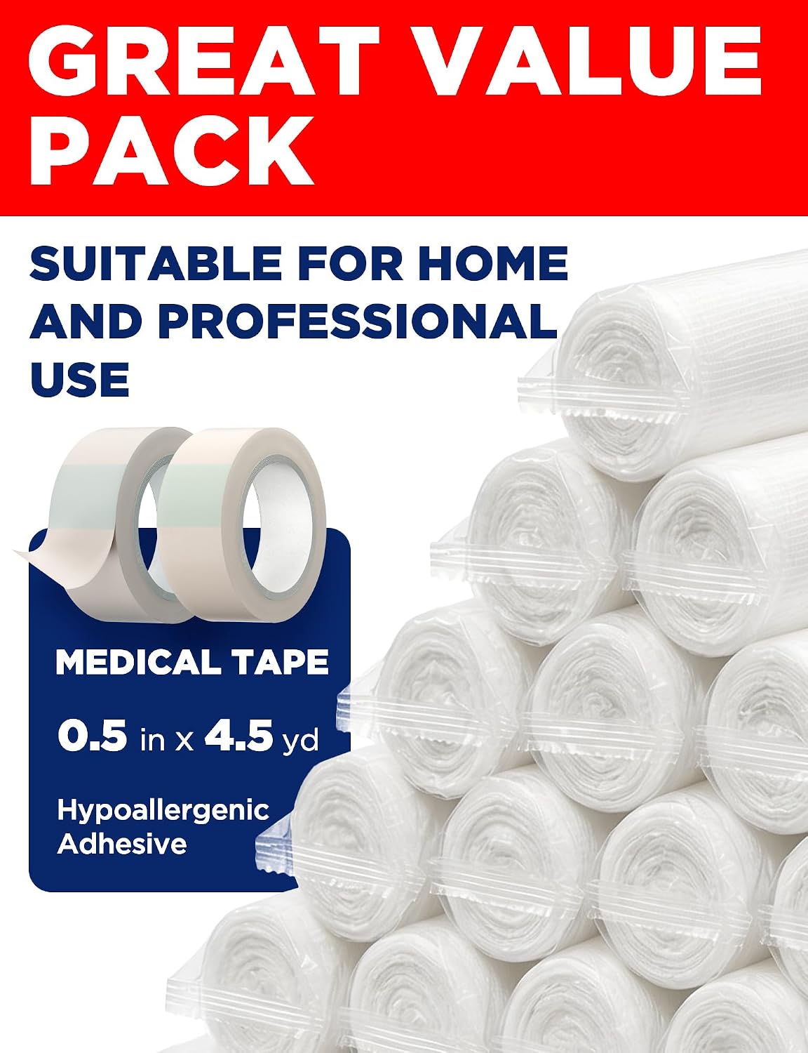Thumbnail 1 de Mighty-X Medical Gauze Rolls, 36 Pack, 3-Inch x 4.1-Yard Latex-Free Bandages