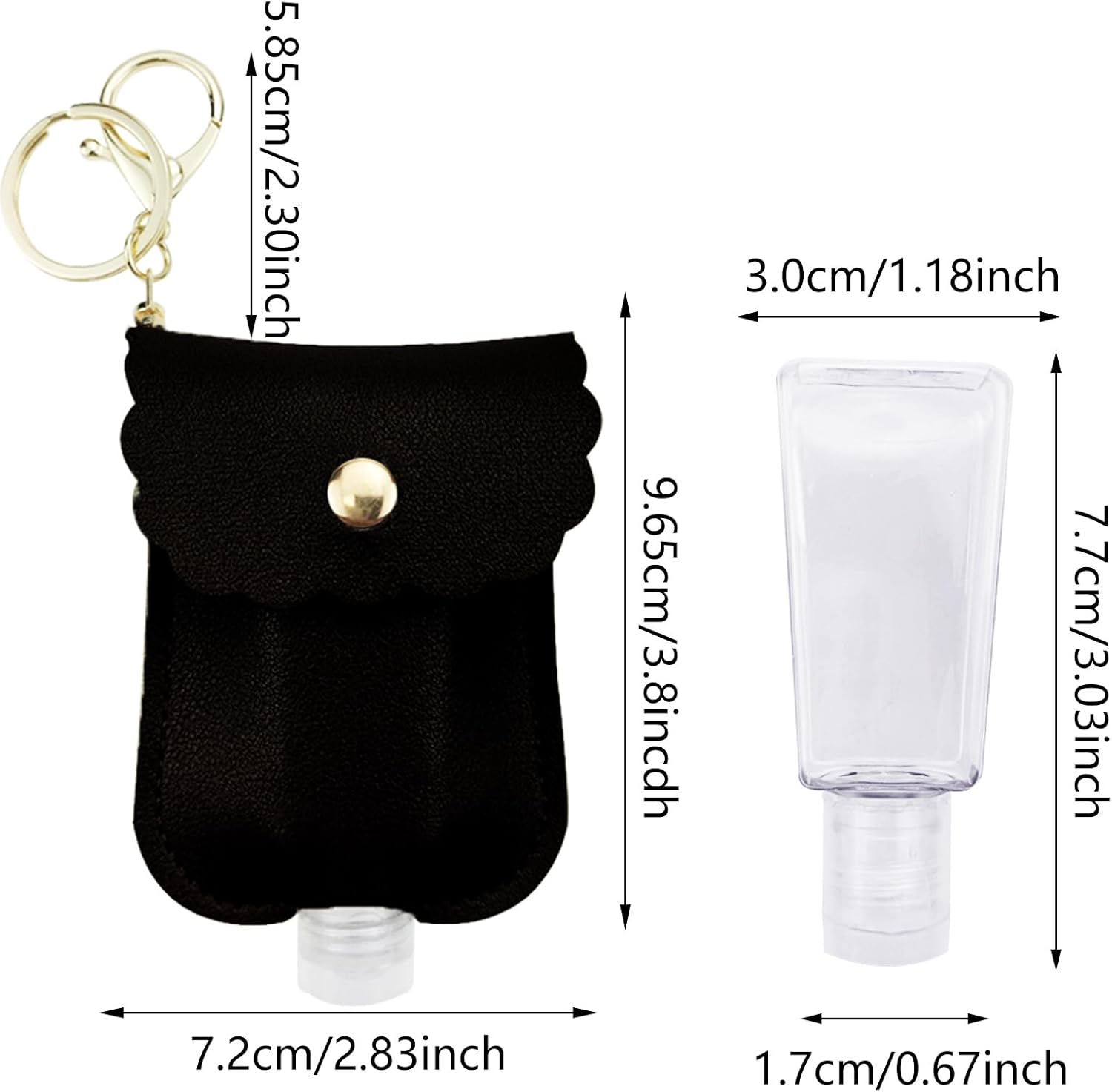 Detalle 2 de Qusmeiyici 4 Mini Travel Hand Sanitiser Bottles
