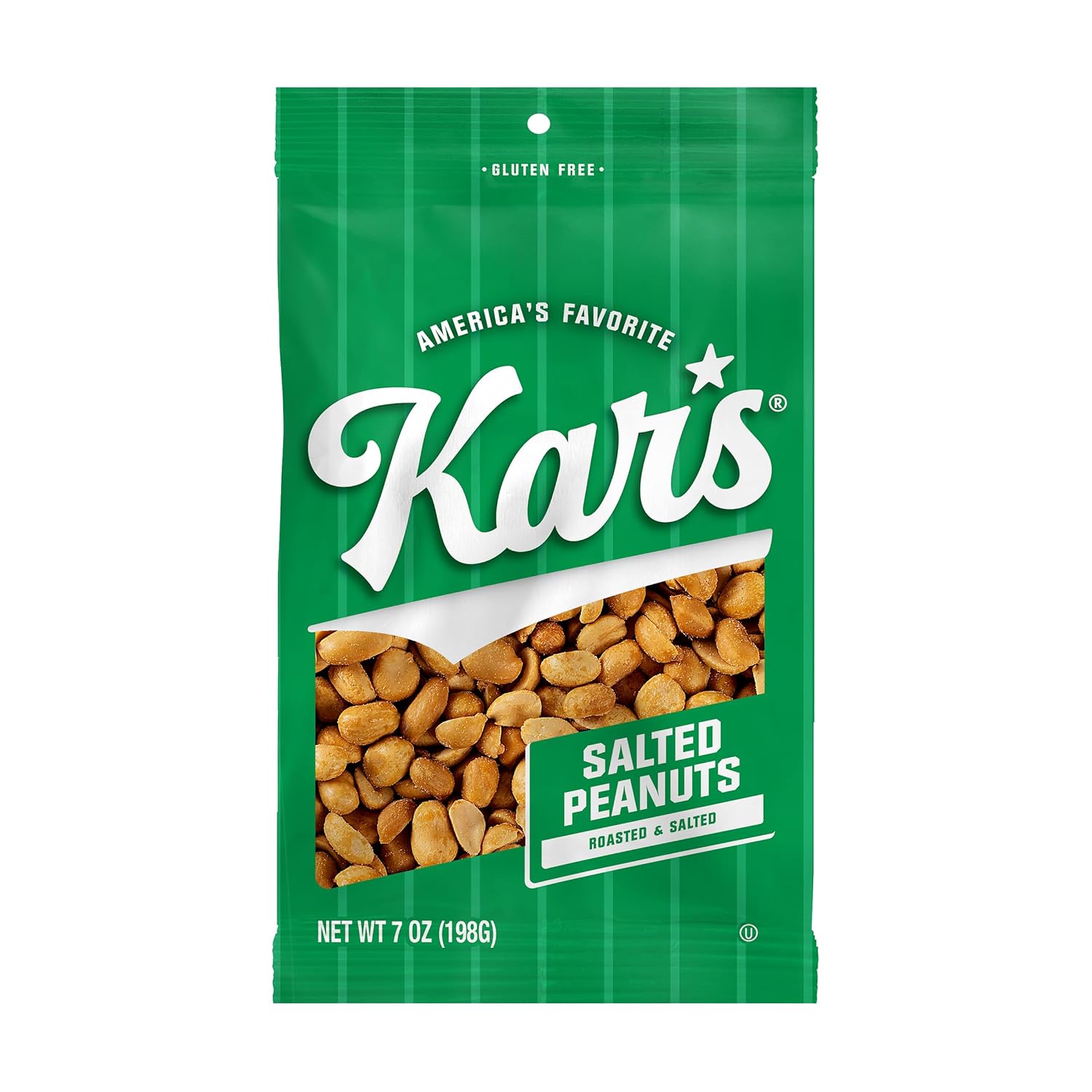 Detalle de Kar’s Nuts Roasted & Salted Peanuts, 7 oz Grab-and-Go Bags, 12-Pack