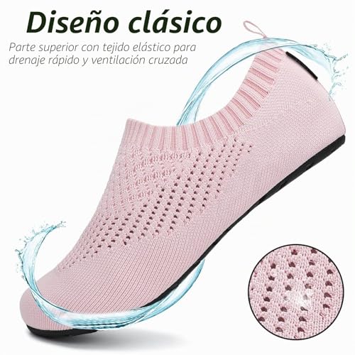 Detalle de SAGUARO Zapatos Agua Unisex Rosa 40/41 EU – para baño, natación y deporte acuático