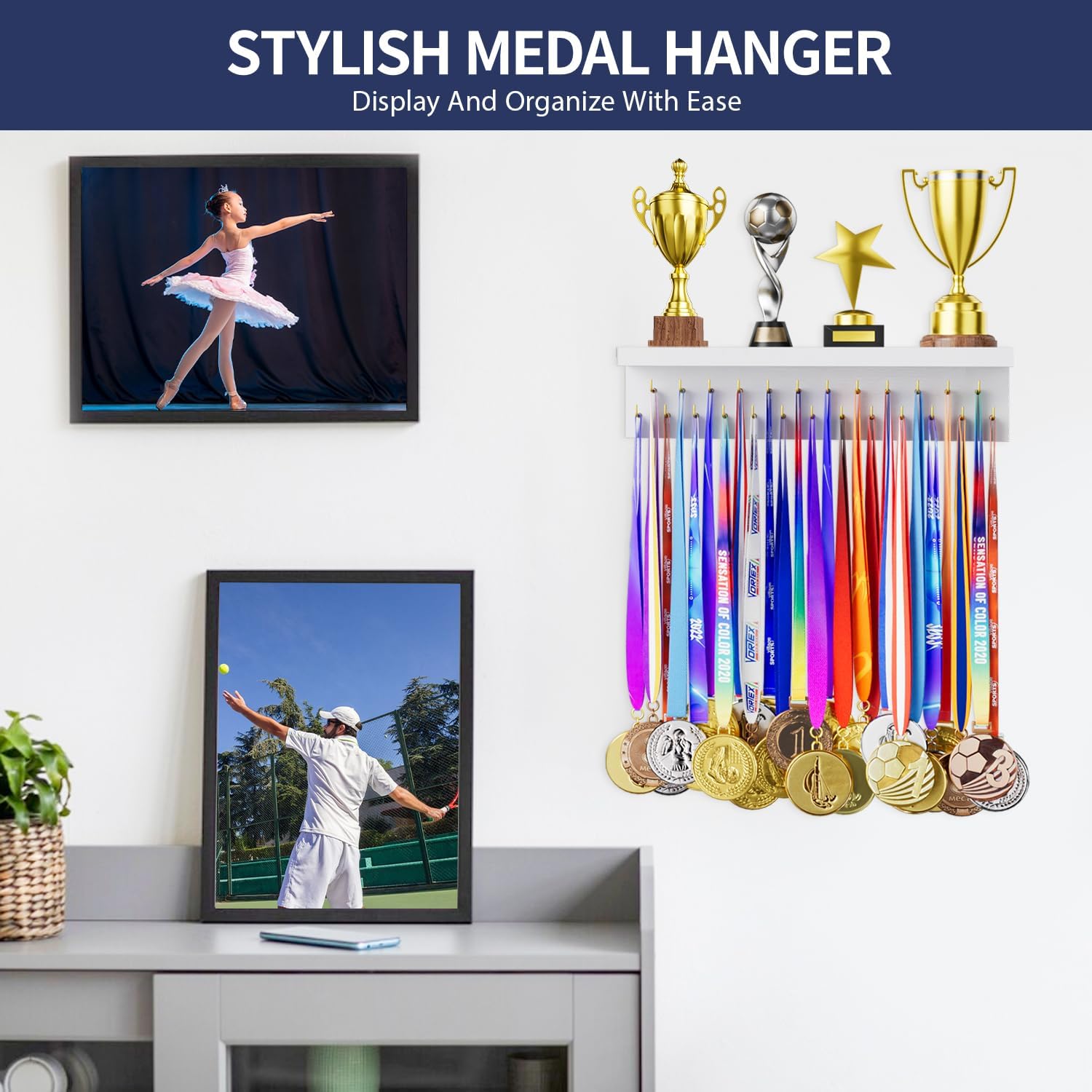 Thumbnail 5 de DSVENROLY Medal Holder Rack 25 Hooks