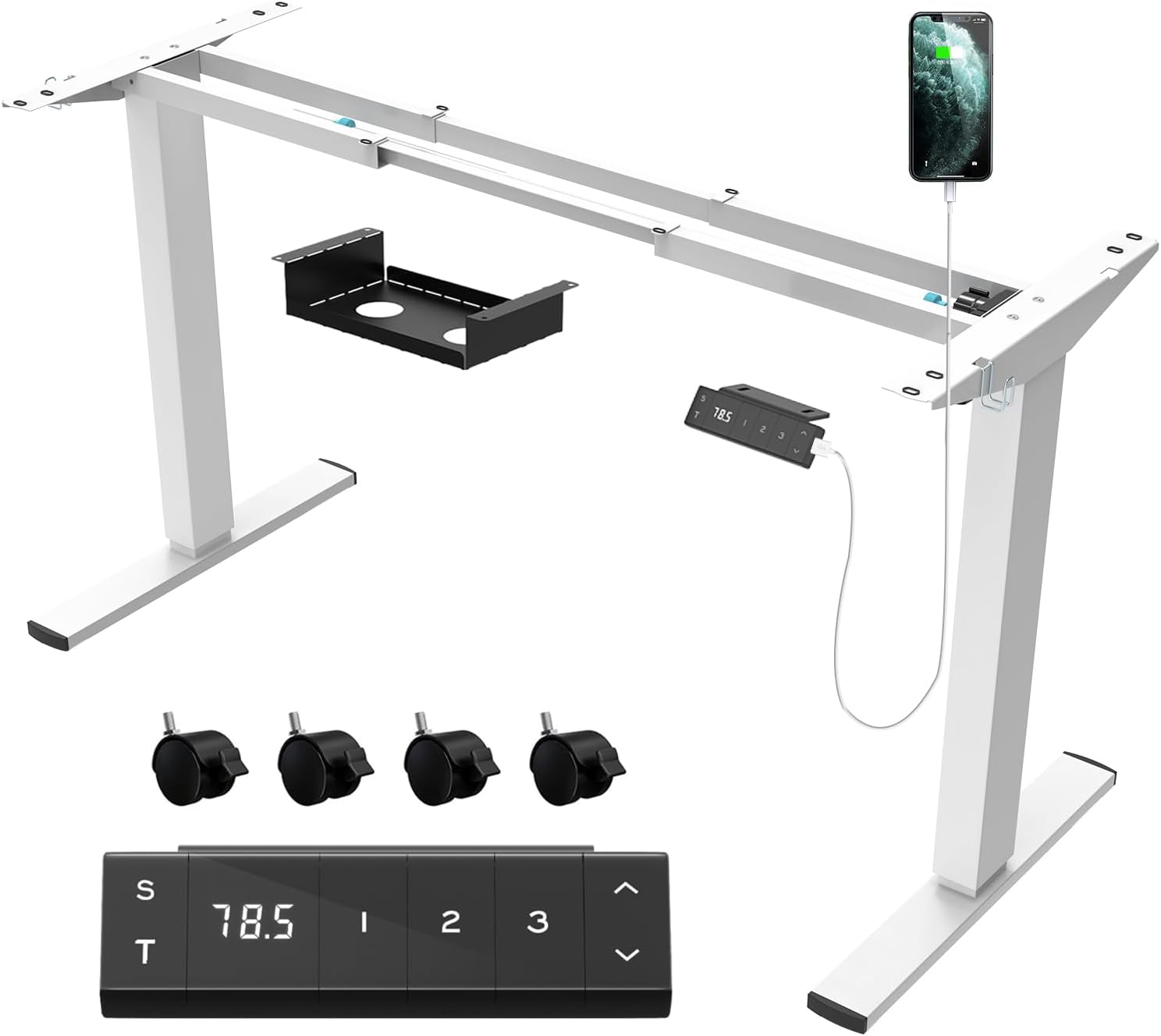 JUMMICO Höhenverstellbares Tischgestell 72–118 cm