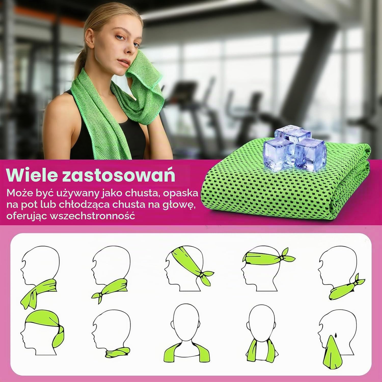 Detalle de TRUEIN Ct-100x30-4pk – zestaw 4 ręczników chłodzących z mikrofibry