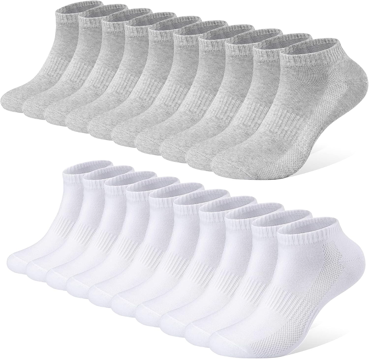 Thumbnail 6 de FALARY Chaussettes de sport pour hommes et femmes – 10 paires, coton et maille respirante